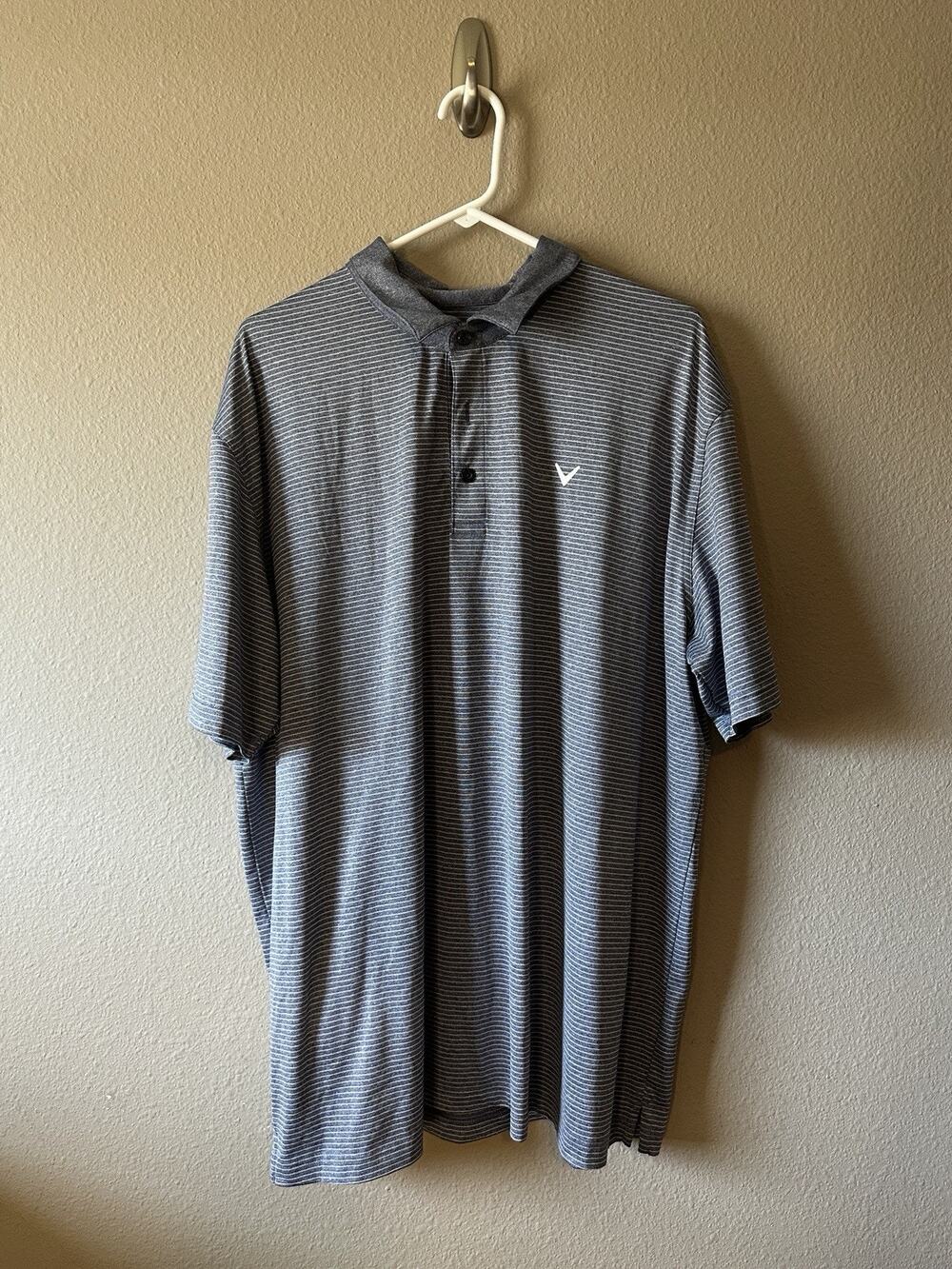 Callaway Men’s XXL Opti-Dri Golf Polo Shirt Gray Striped Performance